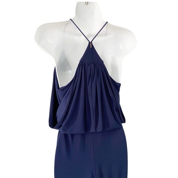 T-Bags Los Angeles Draped Midnight Blue Cocktail Dress Misa size Small - Picture 5 of 10